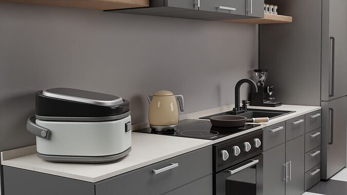 Kitchen isometric 3D model 2
