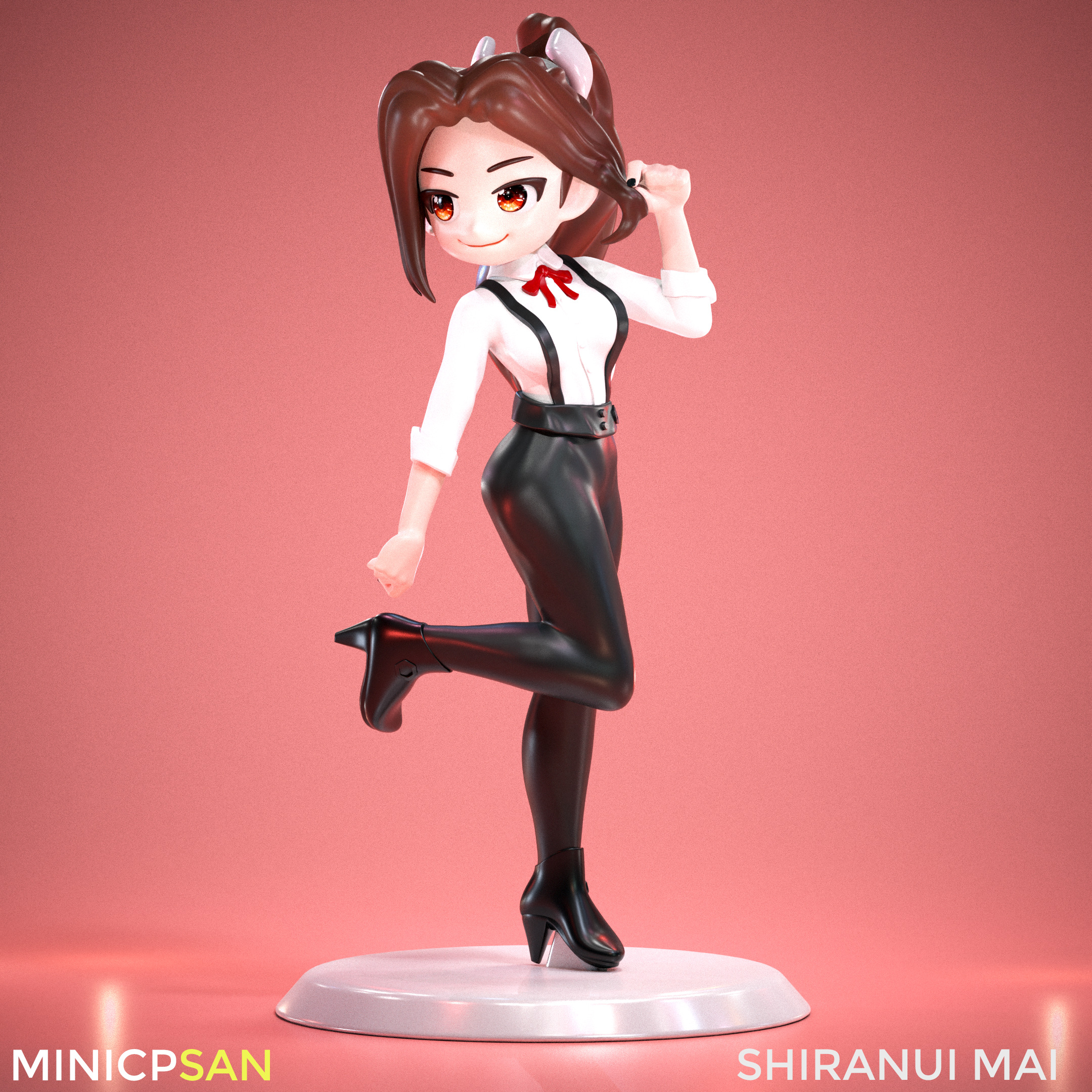 Shiranui Mai - Cute Bartender Outfit - The King of Fighters 3D print model_1