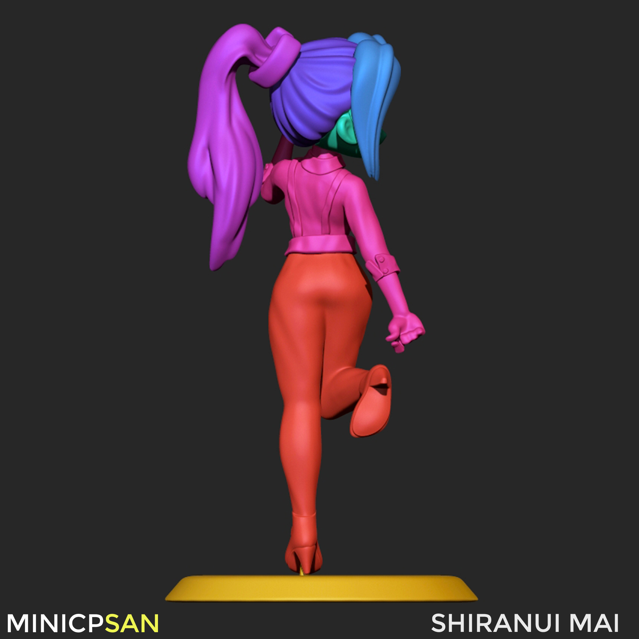 Shiranui Mai - Cute Bartender Outfit - The King of Fighters 3D print model_11