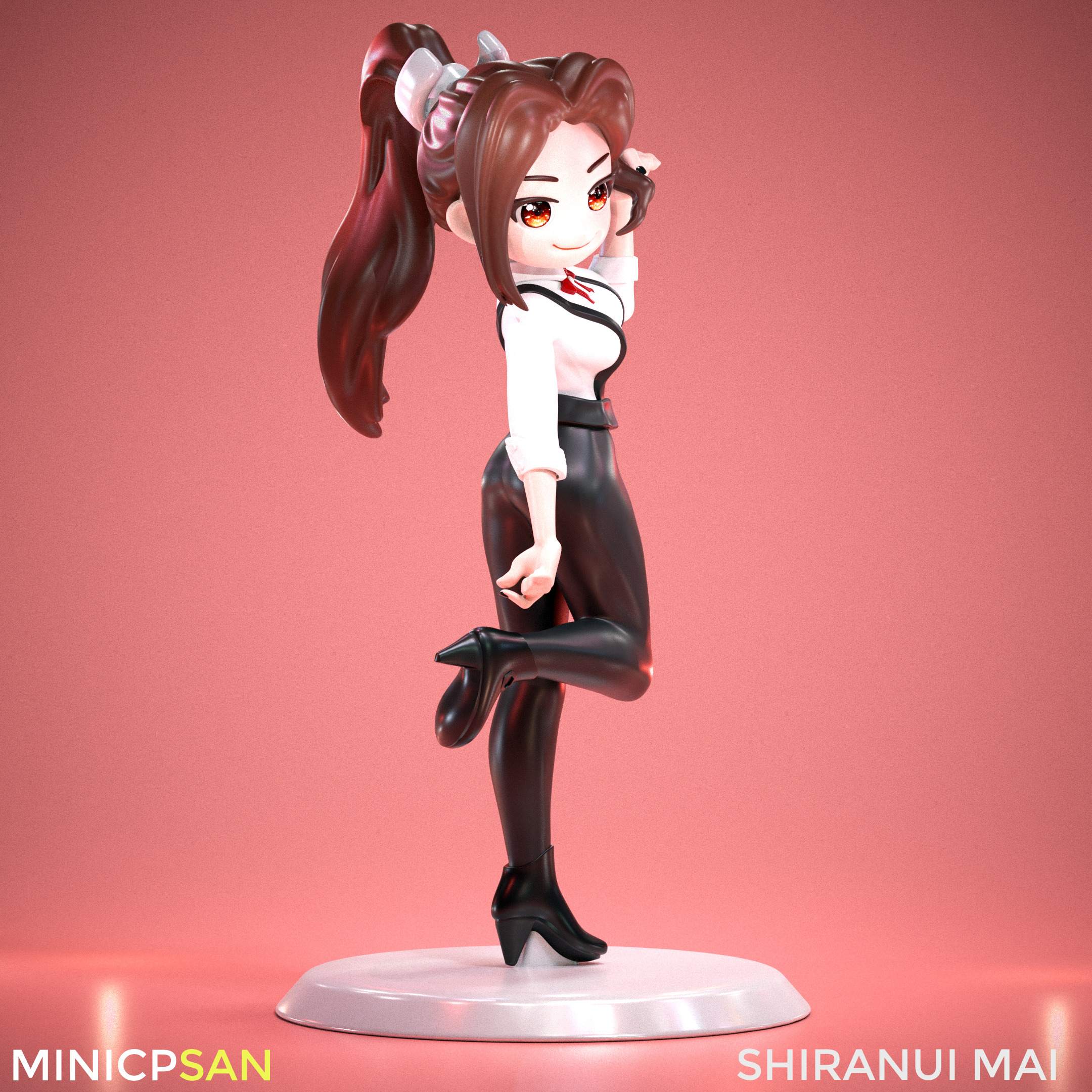 Shiranui Mai - Cute Bartender Outfit - The King of Fighters 3D print model_7