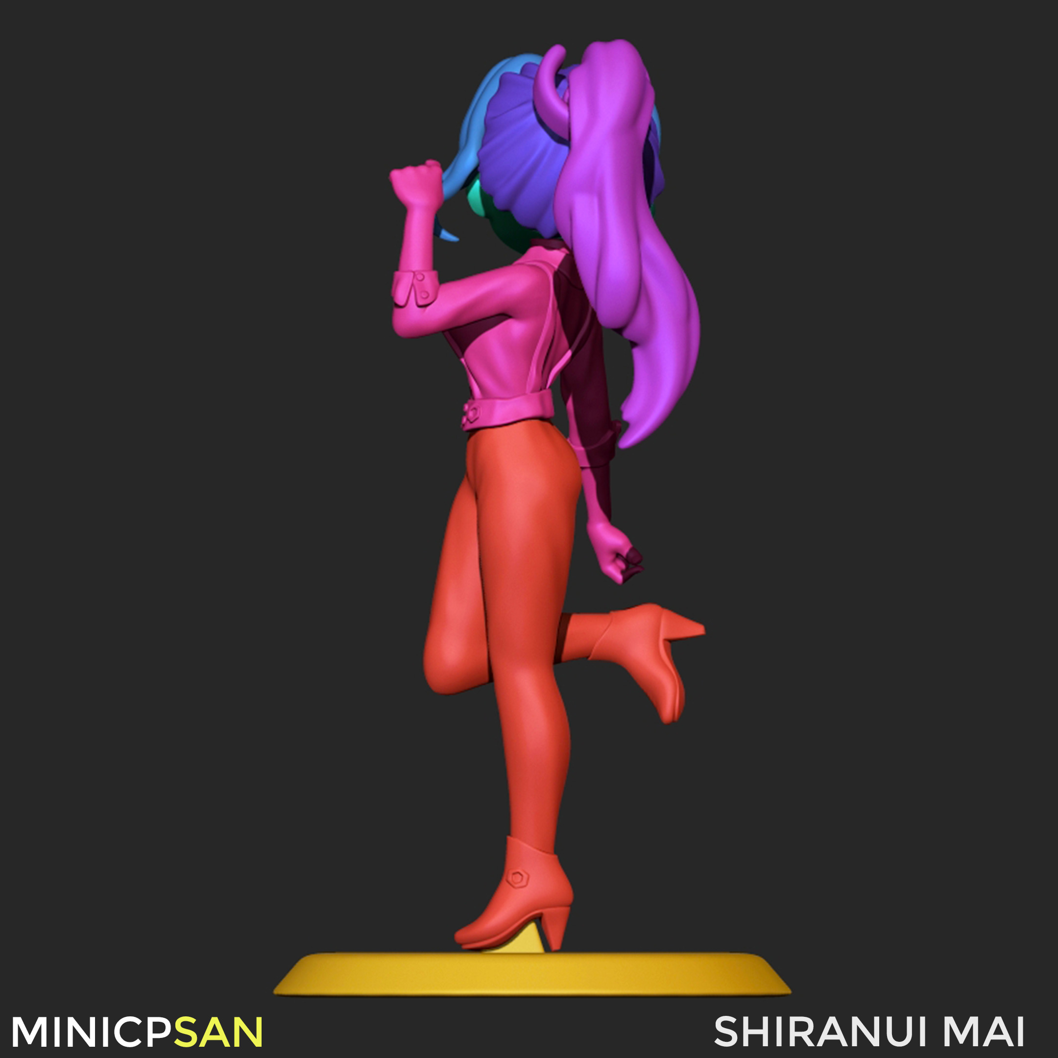 Shiranui Mai - Cute Bartender Outfit - The King of Fighters 3D print model_10