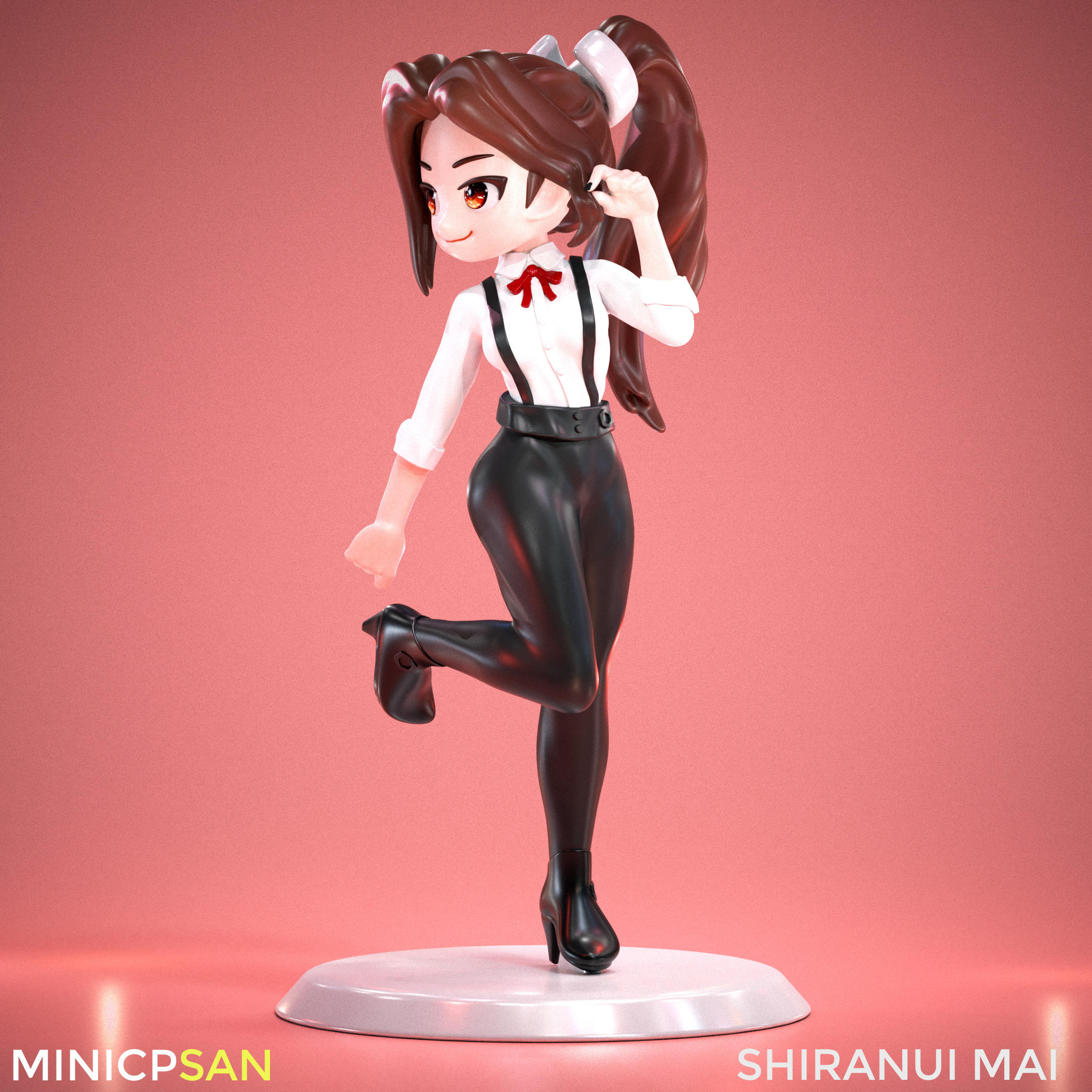 Shiranui Mai - Cute Bartender Outfit - The King of Fighters 3D print model_2