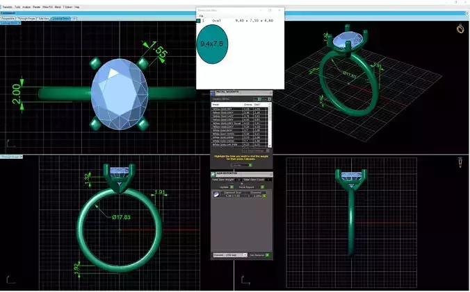 Oval Diamond Engagement Ring 8x6