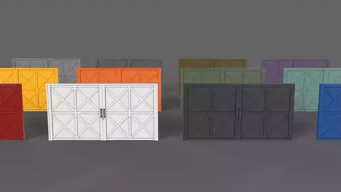 PBR Metal Gate D1 Low-poly 3D model