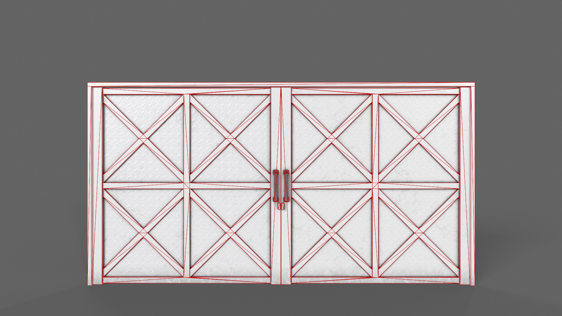 PBR Metal Gate D1 Low-poly 3D model_14