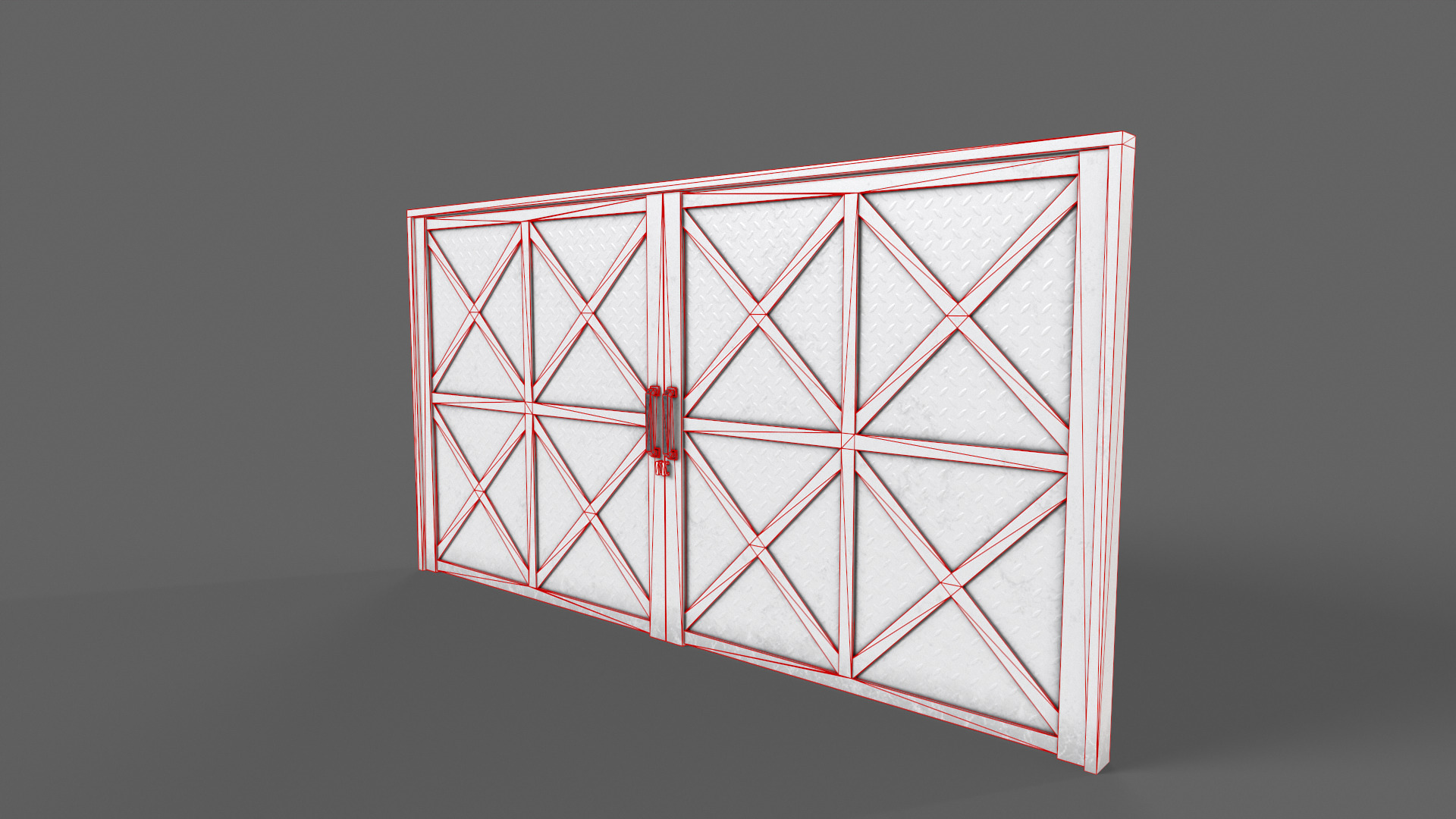 PBR Metal Gate D1 Low-poly 3D model_15