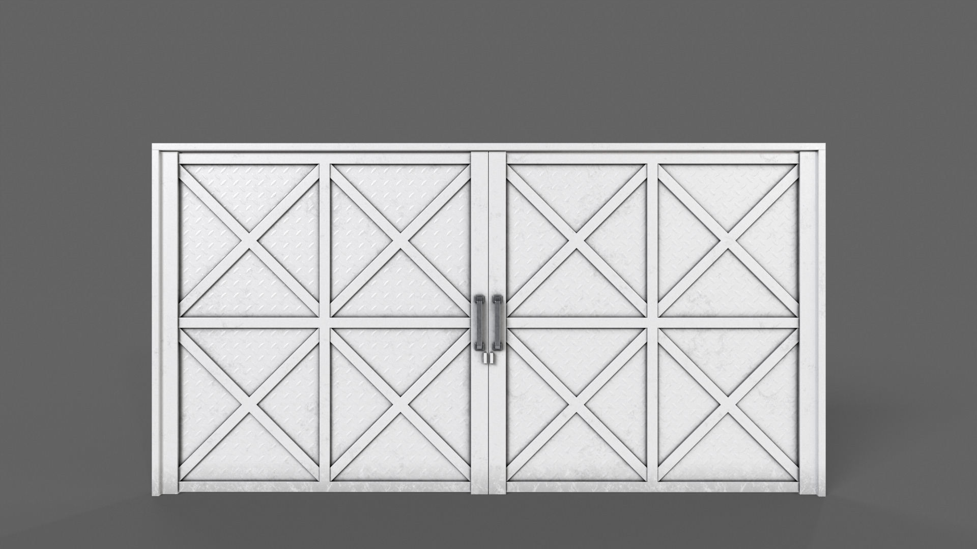 PBR Metal Gate D1 Low-poly 3D model_9