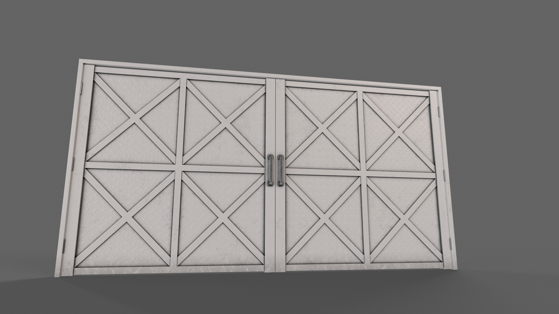 PBR Metal Gate D1 Low-poly 3D model_13