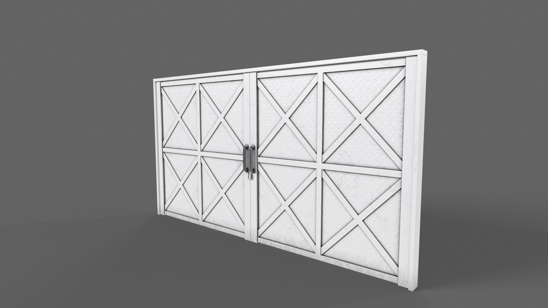 PBR Metal Gate D1 Low-poly 3D model_11
