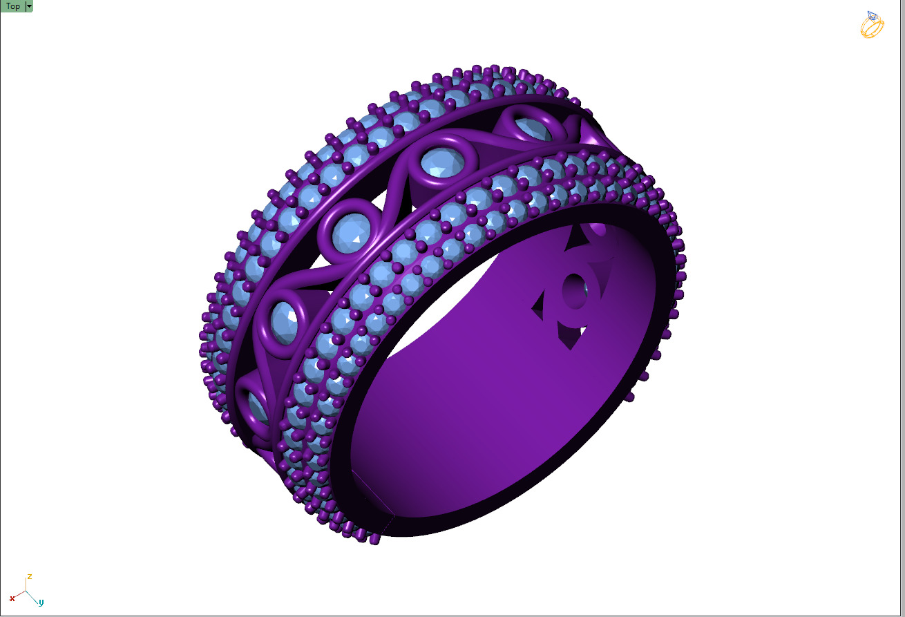 Custom Bling Besel Setting Diamond Ring - Eternity ring 3D print model_9