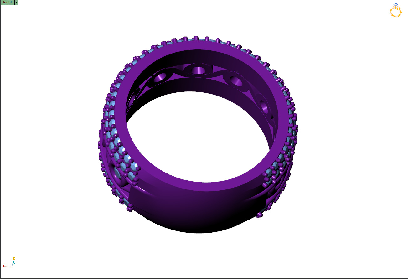 Custom Bling Besel Setting Diamond Ring - Eternity ring 3D print model_11