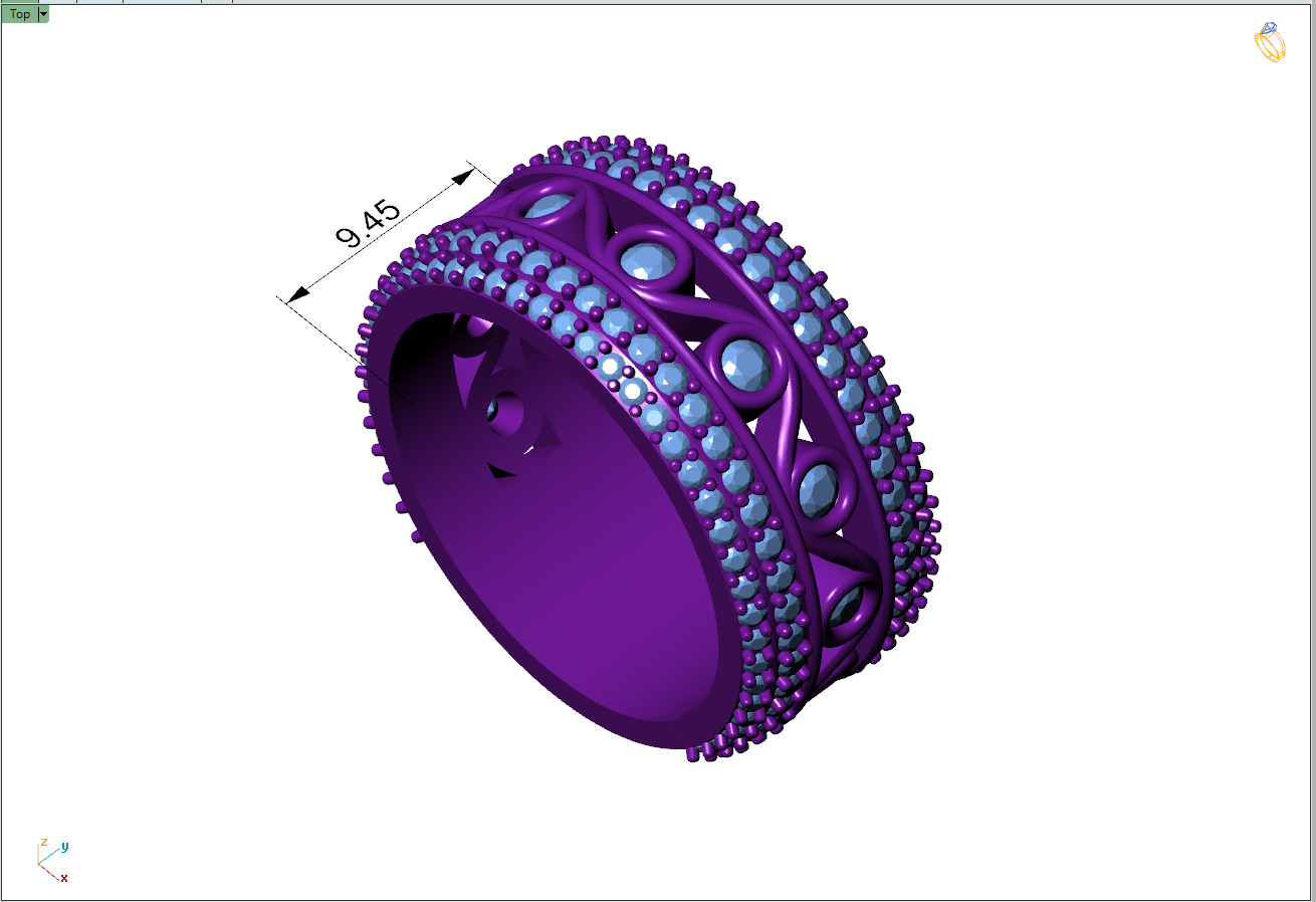 Custom Bling Besel Setting Diamond Ring - Eternity ring 3D print model_5
