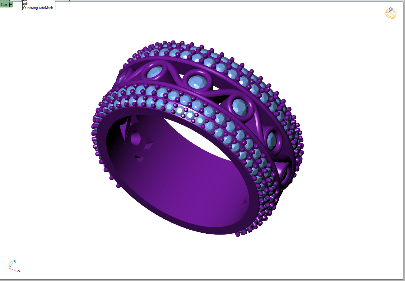 Custom Bling Besel Setting Diamond Ring - Eternity ring 3D print model_10