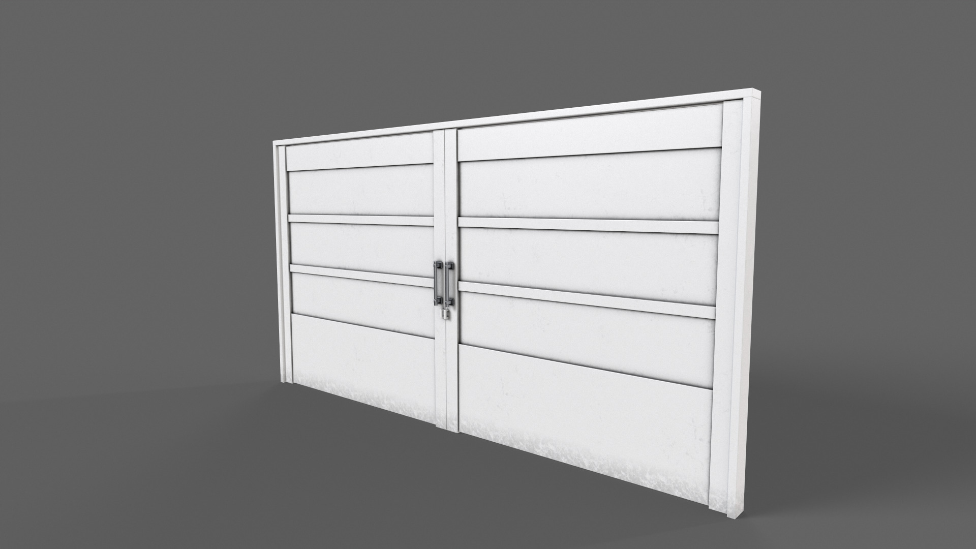 PBR Metal Gate D2 Low-poly 3D model_11