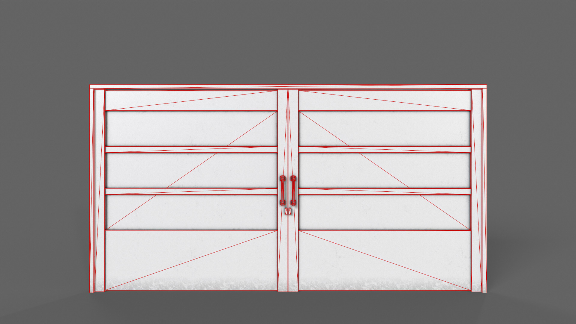 PBR Metal Gate D2 Low-poly 3D model_14