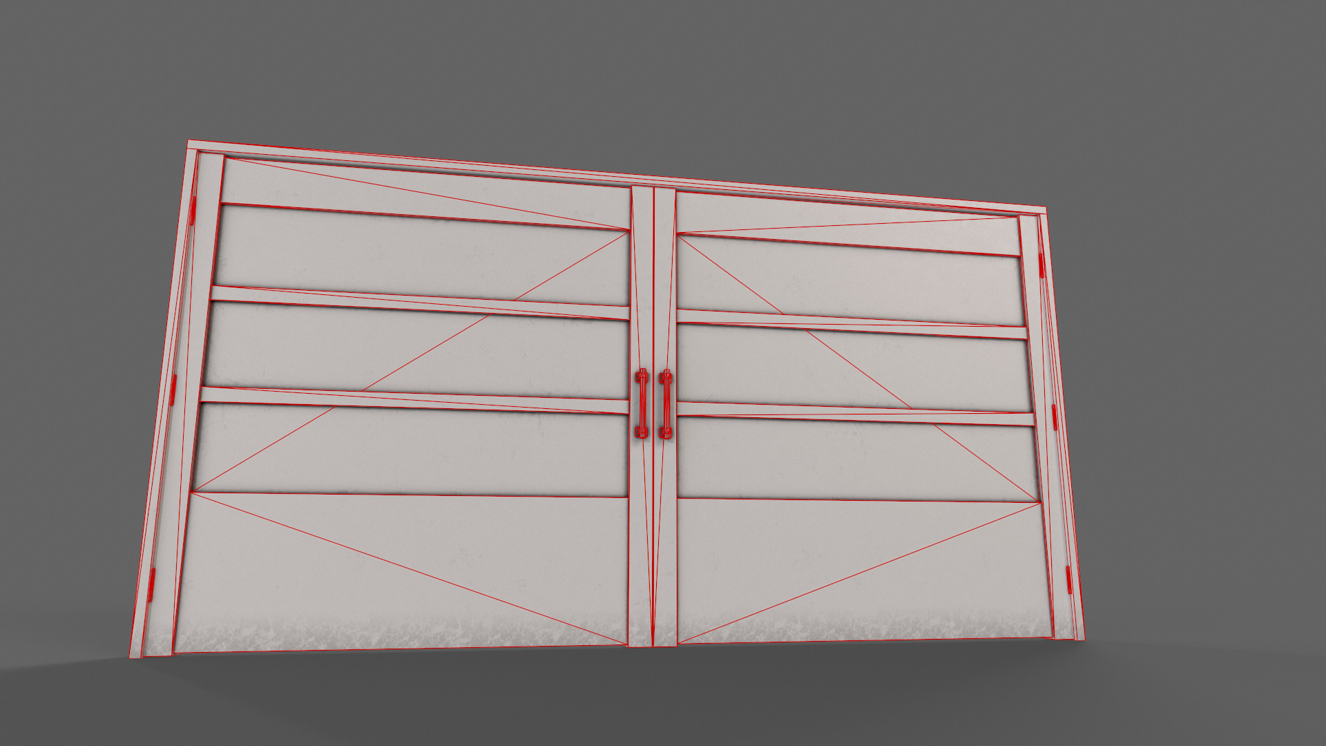 PBR Metal Gate D2 Low-poly 3D model_16