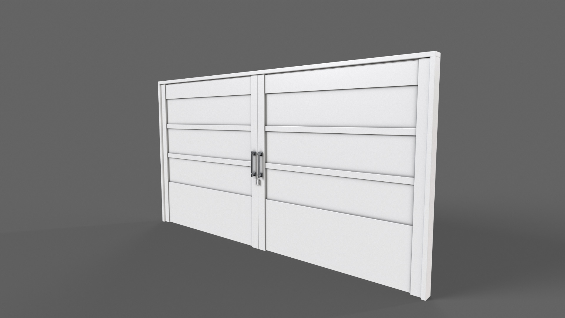 PBR Metal Gate D2 Low-poly 3D model_10