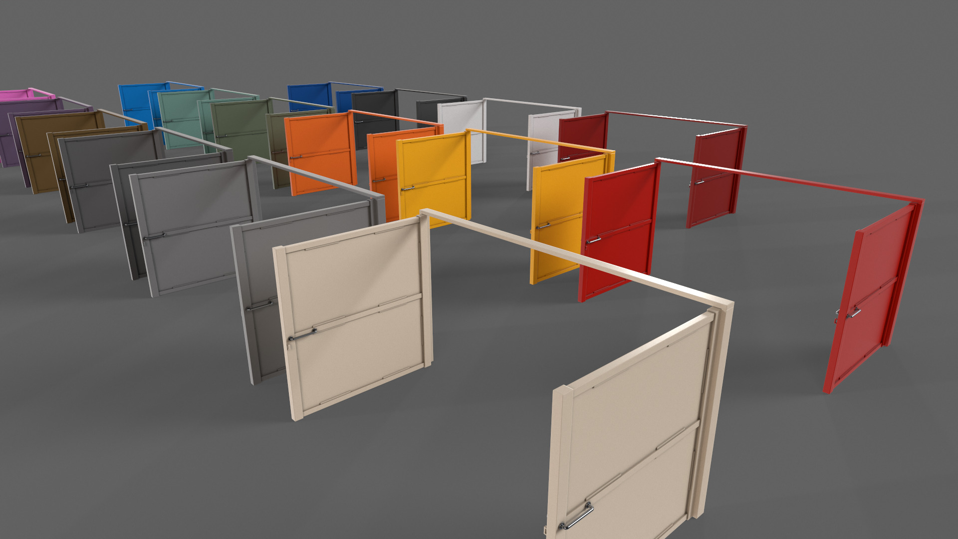 PBR Metal Gate D3 Low-poly 3D model_7