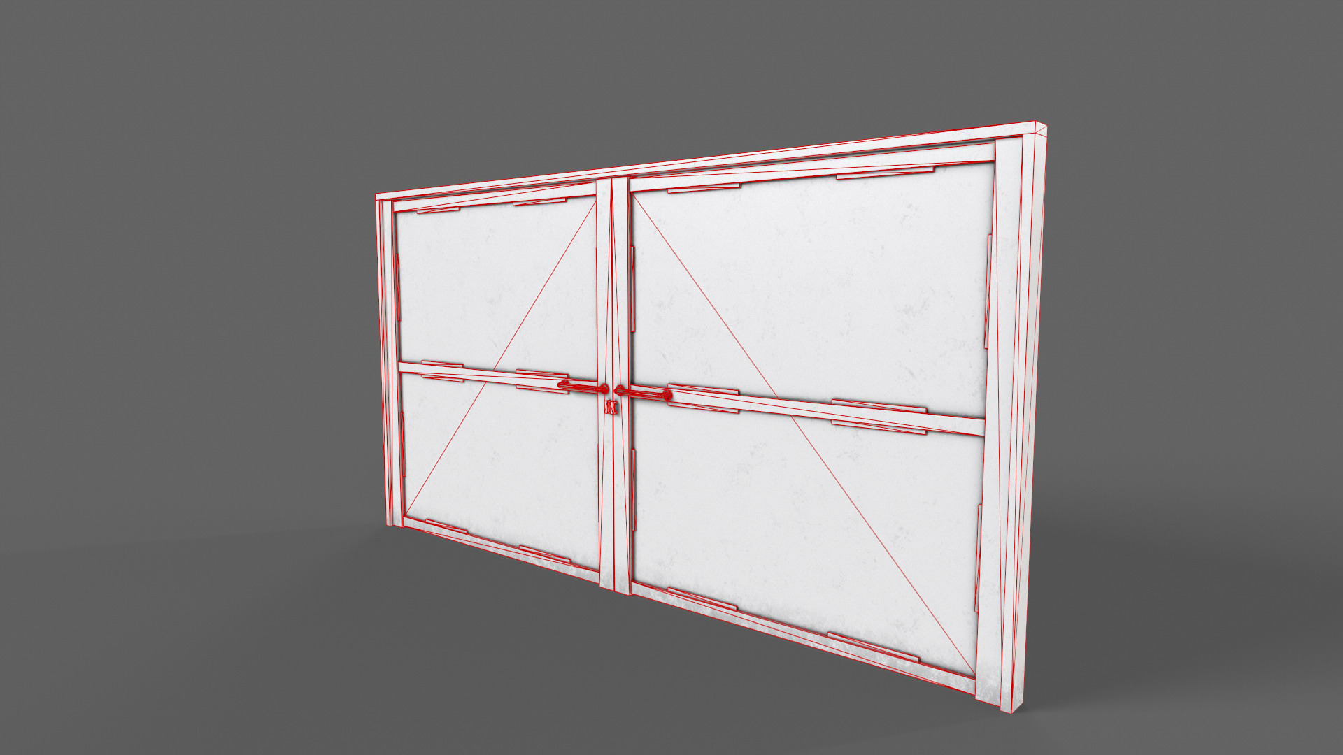 PBR Metal Gate D3 Low-poly 3D model_15