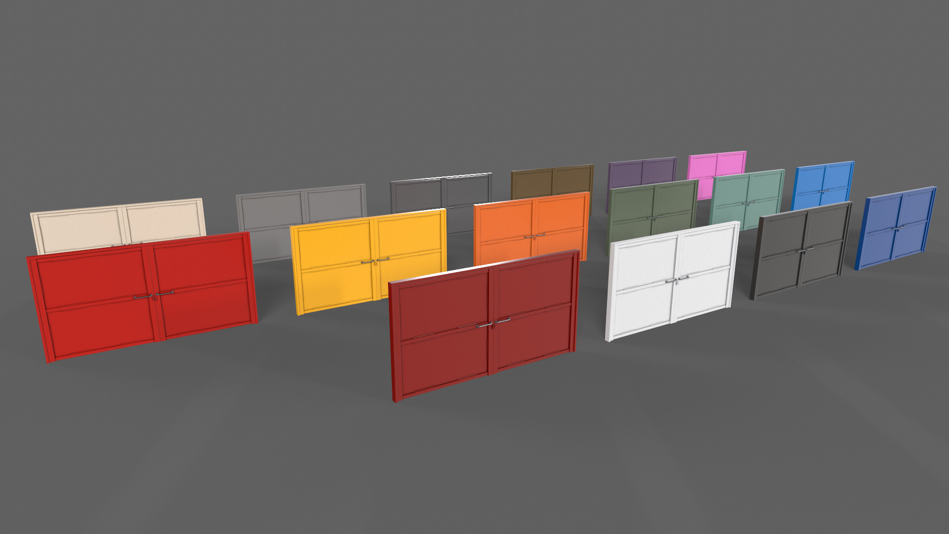 PBR Metal Gate D3 Low-poly 3D model_4