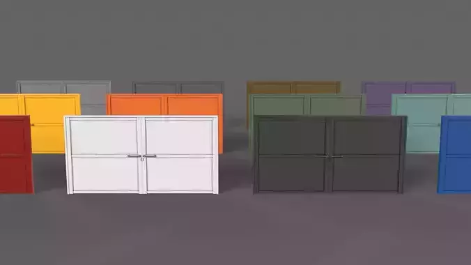 PBR Metal Gate D3 Low-poly 3D model