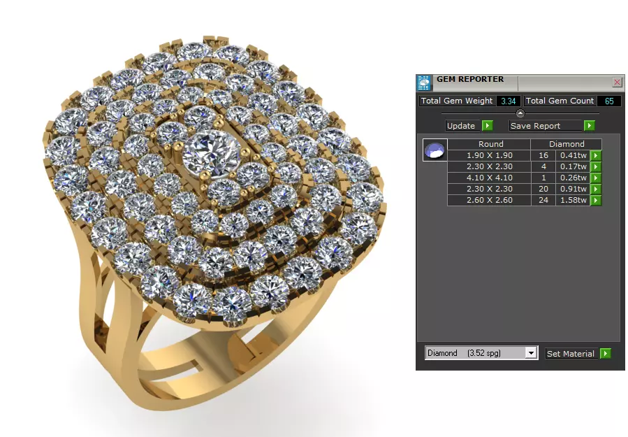 Very Nice Women Diamond Ring 3D print model