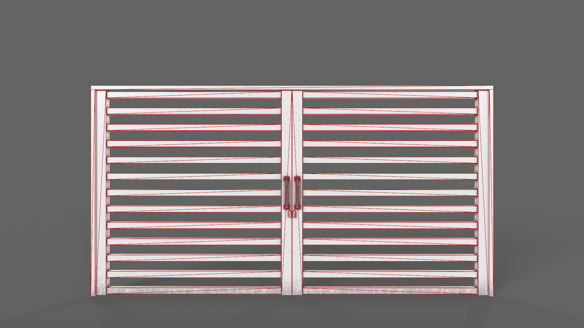 PBR Metal Gate D4 Low-poly 3D model_14