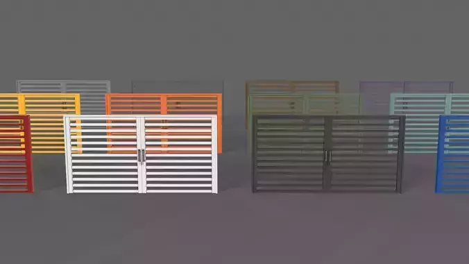 PBR Metal Gate D4 Low-poly 3D model