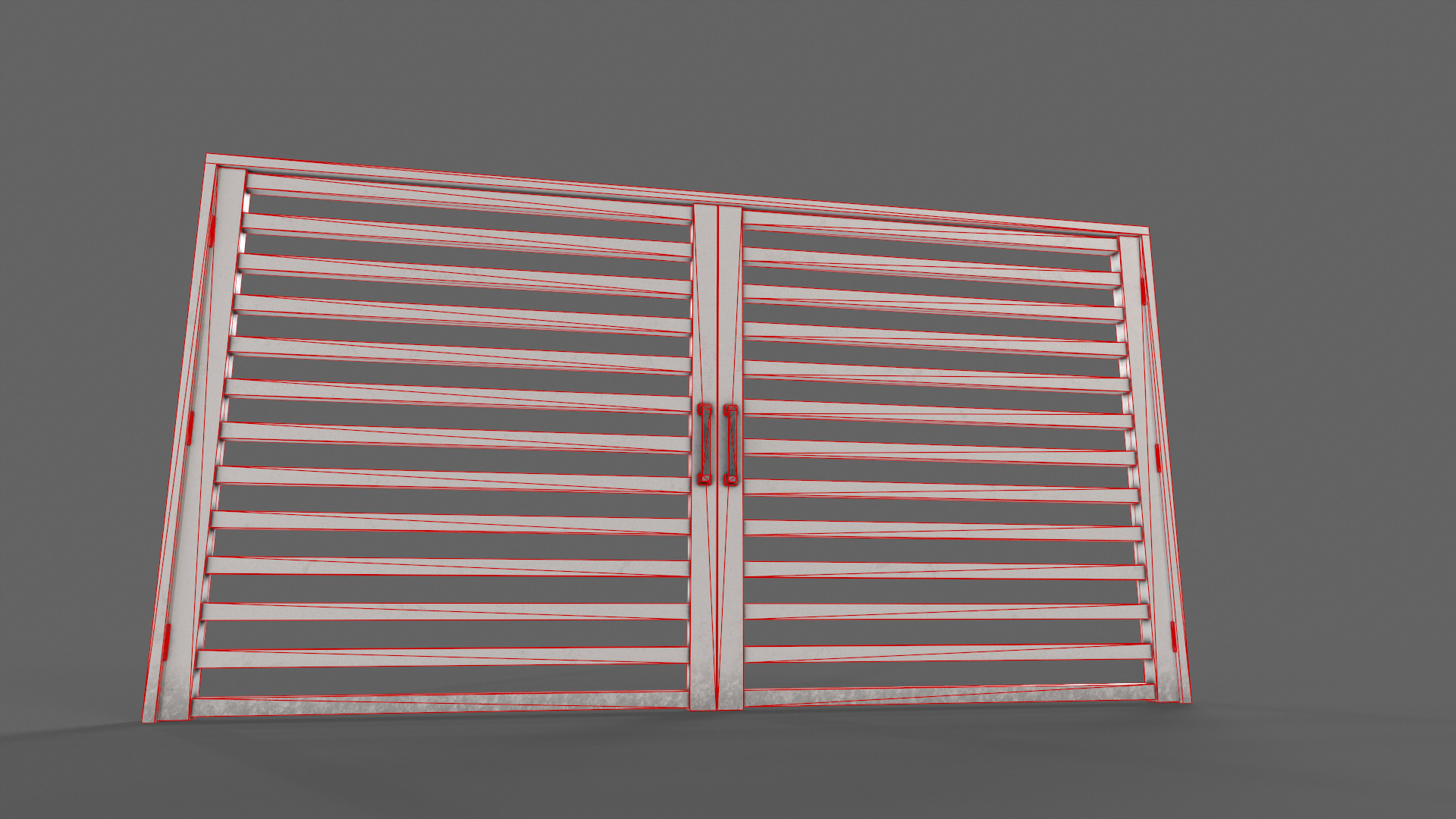 PBR Metal Gate D4 Low-poly 3D model_16