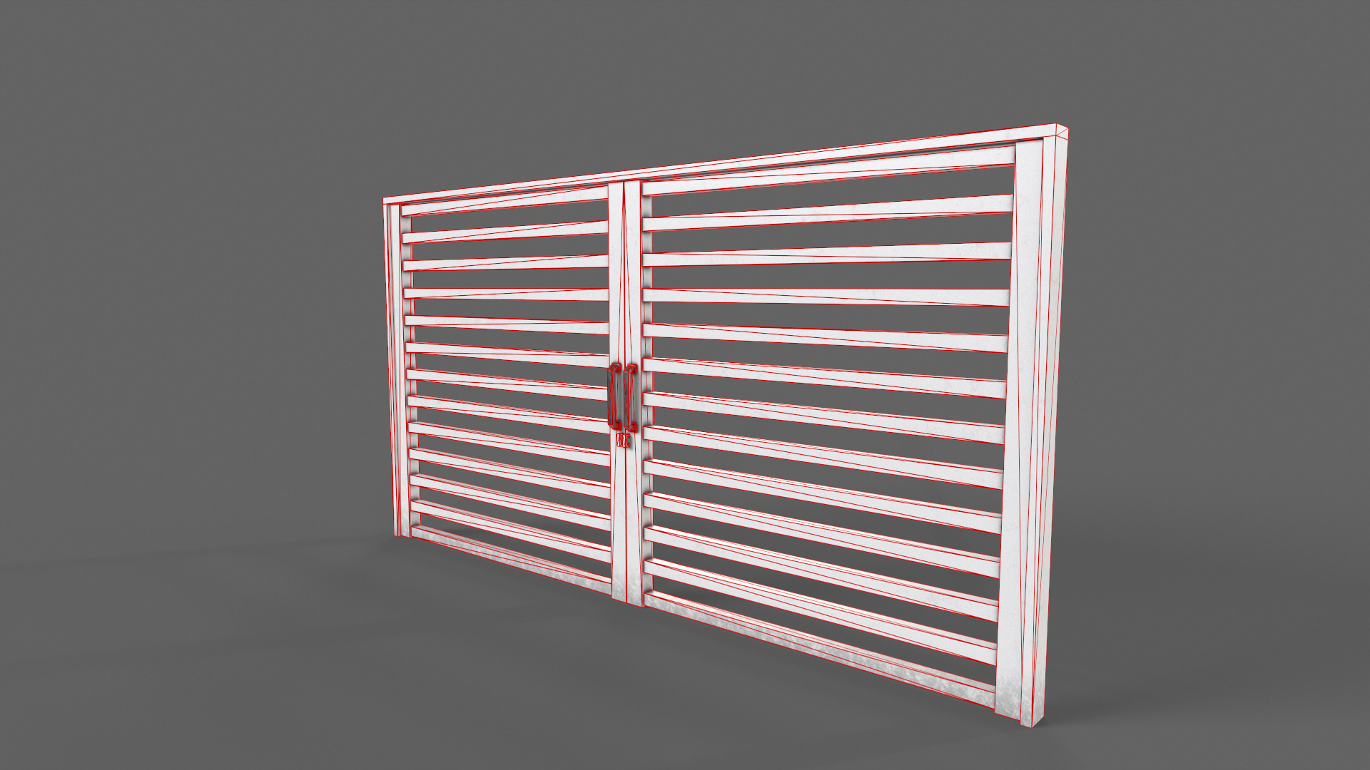 PBR Metal Gate D4 Low-poly 3D model_15