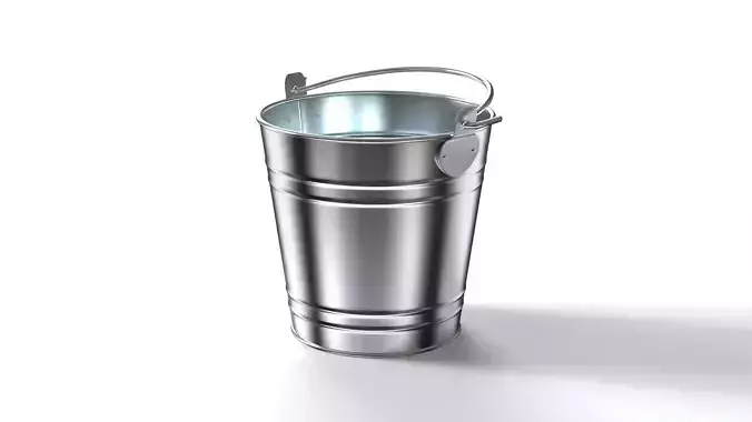 Heavy Duty Galvanised Steel Metal Bucket 3D model