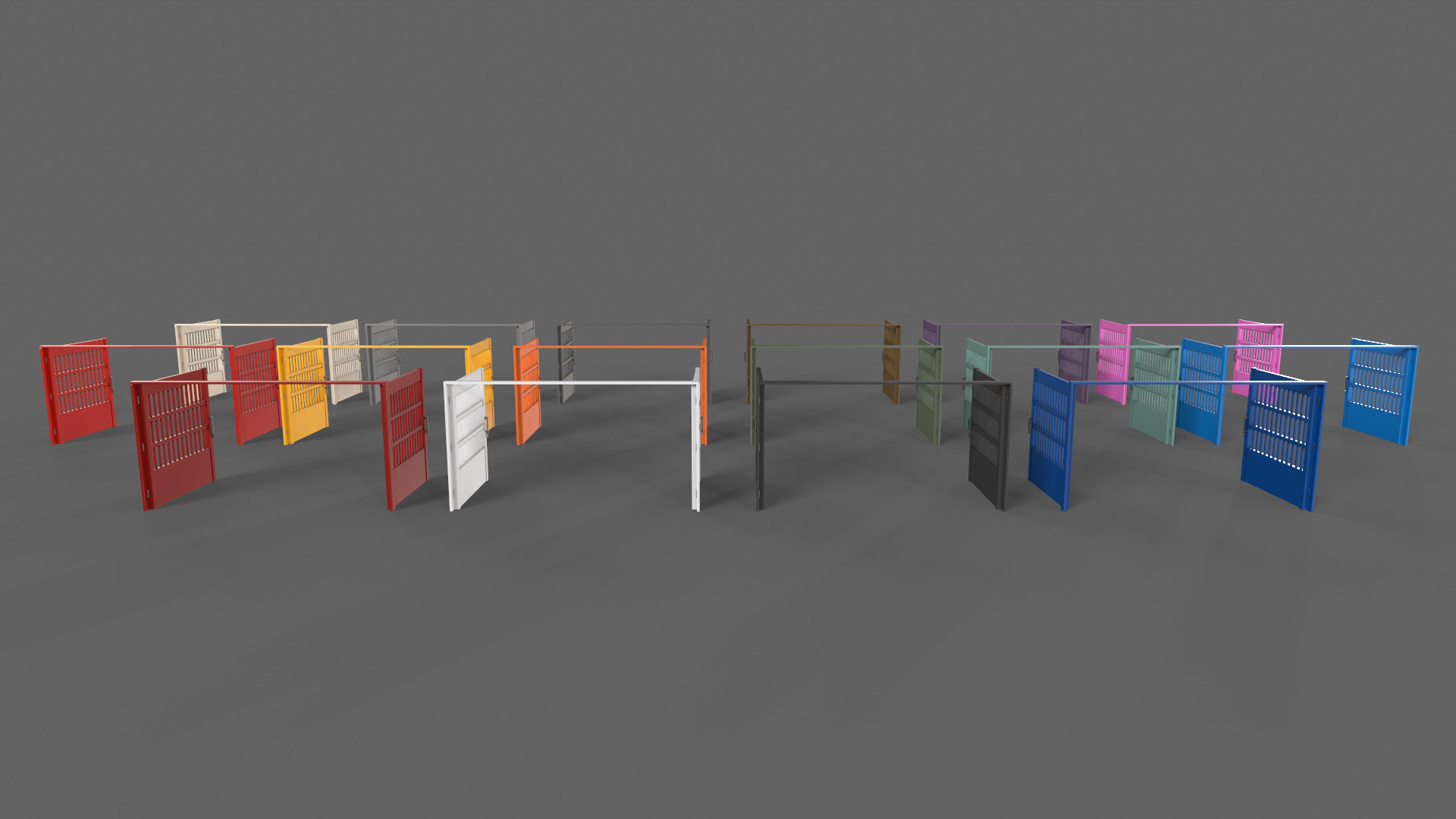 PBR Metal Gate D5 Low-poly 3D model_3