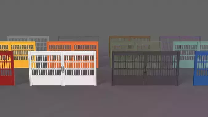 PBR Metal Gate D5 Low-poly 3D model