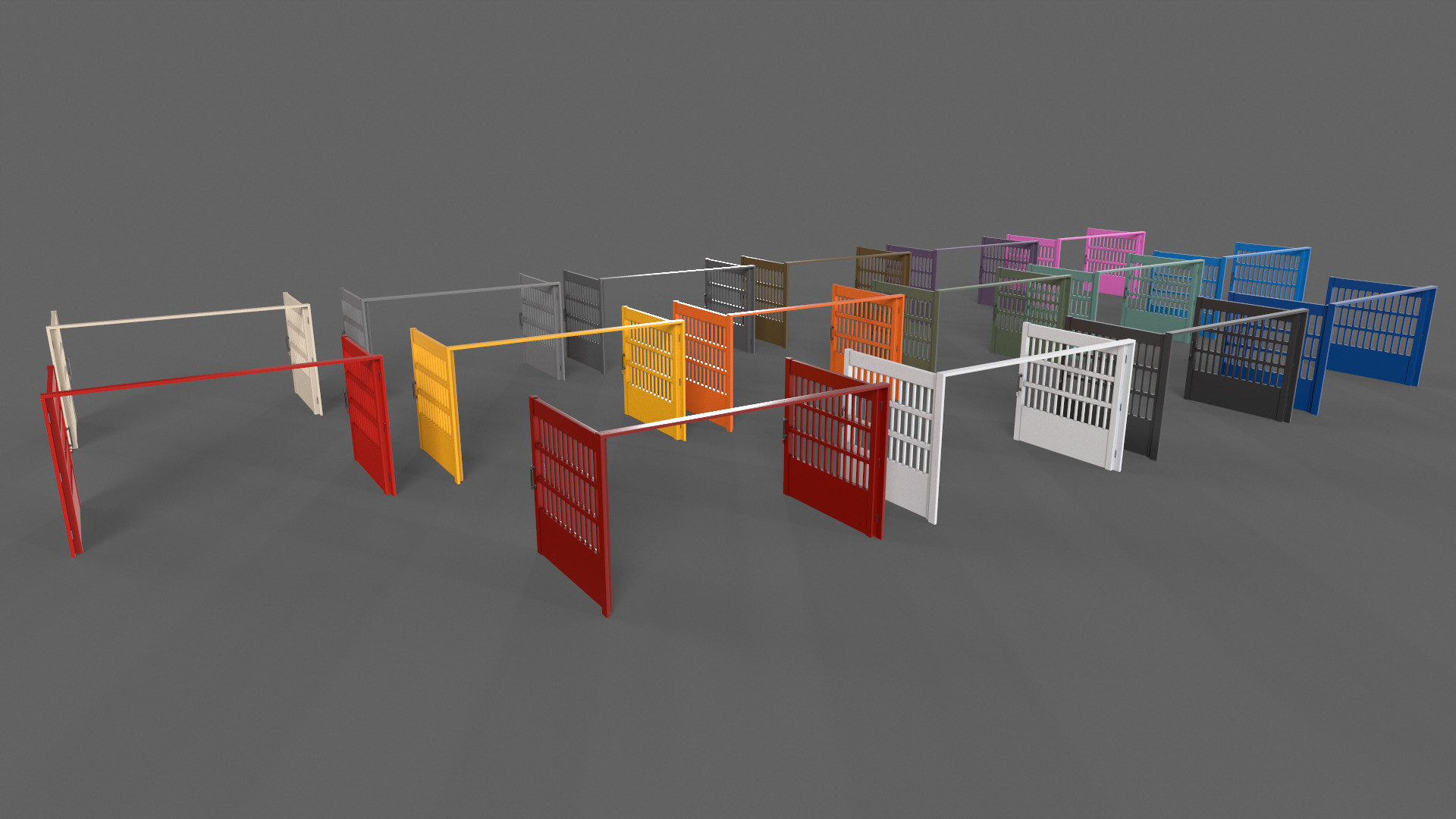 PBR Metal Gate D5 Low-poly 3D model_5