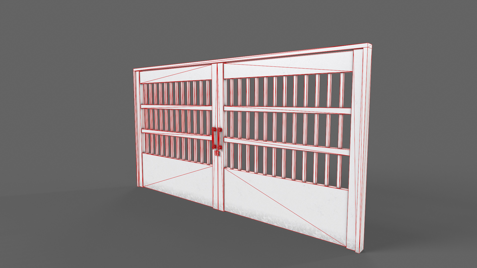PBR Metal Gate D5 Low-poly 3D model_15
