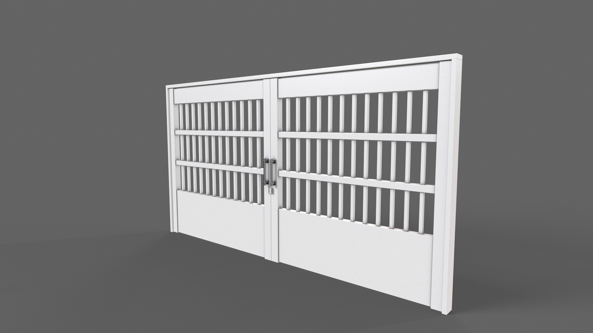 PBR Metal Gate D5 Low-poly 3D model_10