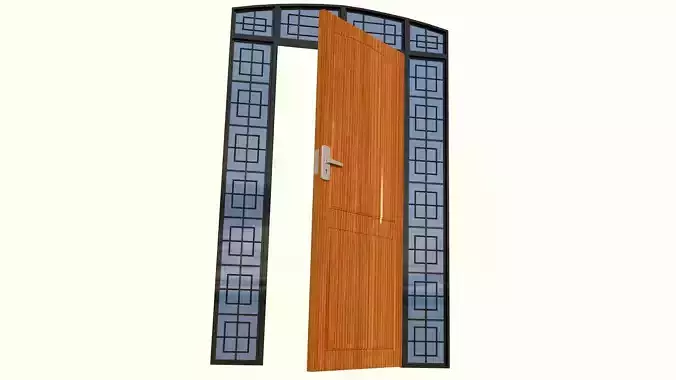 Modern Door With 2 Sidelights