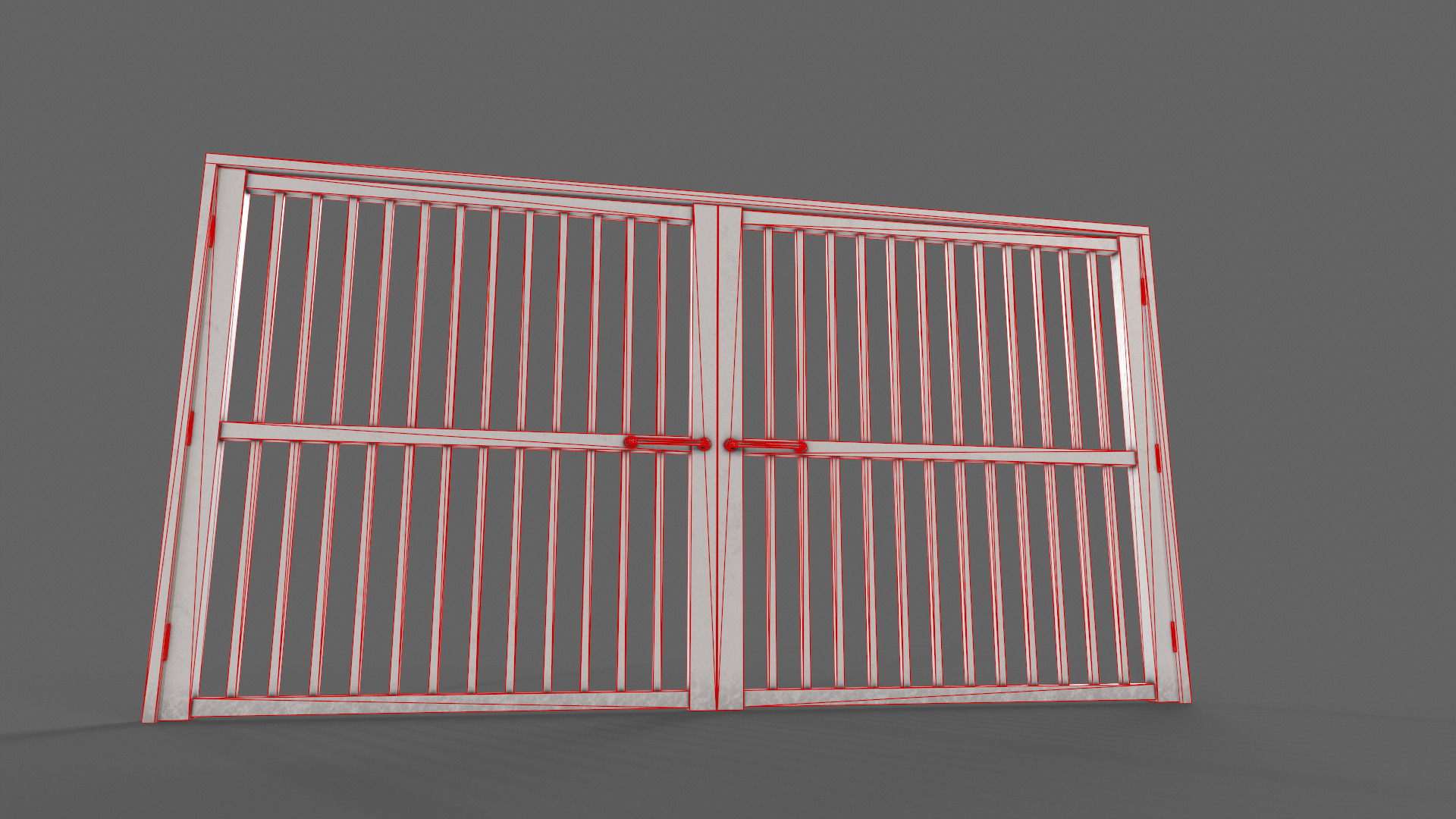 PBR Metal Gate D6 Low-poly 3D model_16