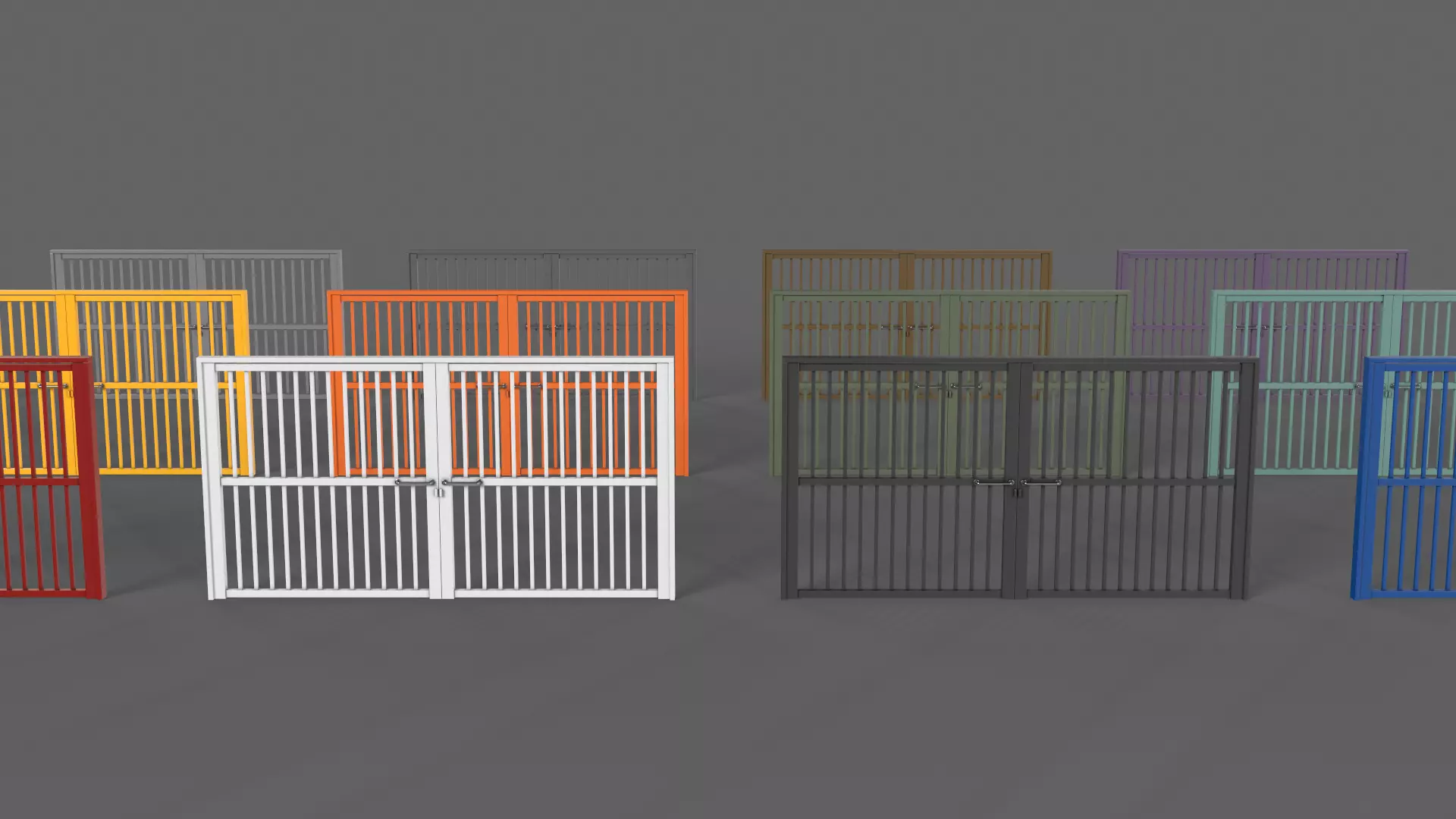 PBR Metal Gate D6 Low-poly 3D model_0