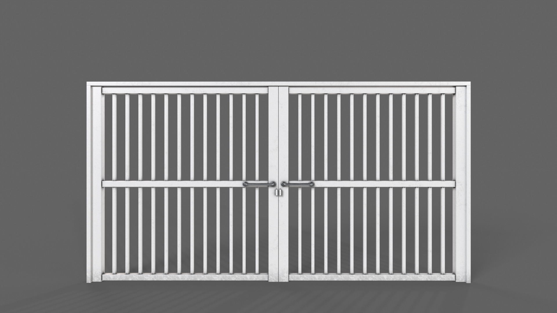 PBR Metal Gate D6 Low-poly 3D model_9