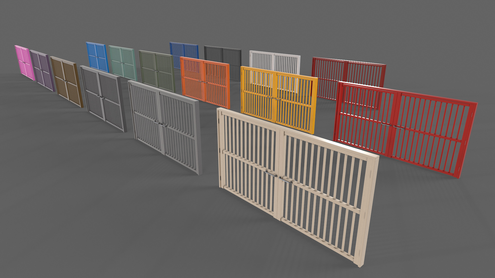 PBR Metal Gate D6 Low-poly 3D model_6
