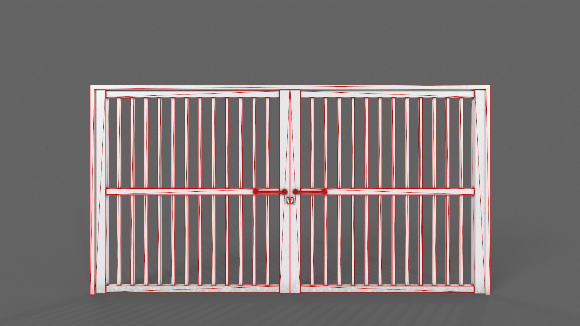 PBR Metal Gate D6 Low-poly 3D model_14