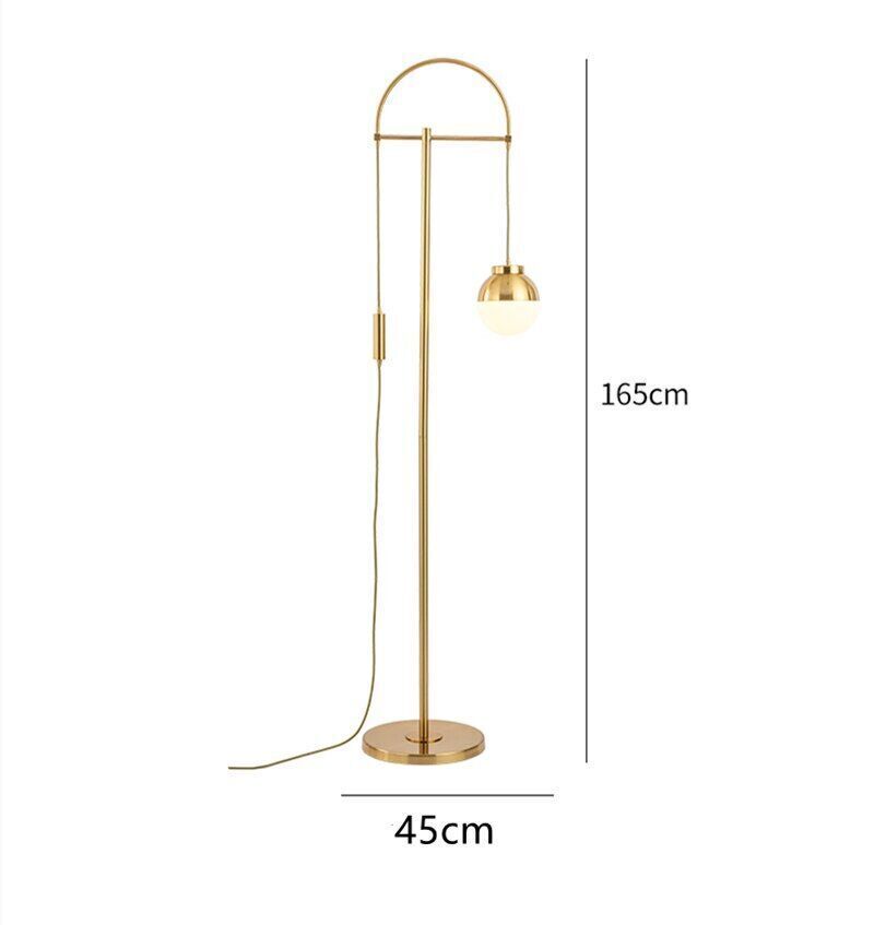 Gold Finish Large Floor Lamp 3D model_3