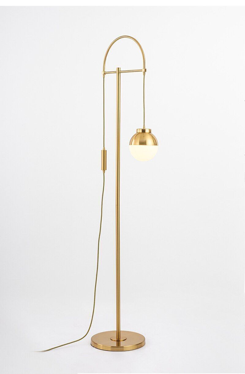 Gold Finish Large Floor Lamp 3D model_2