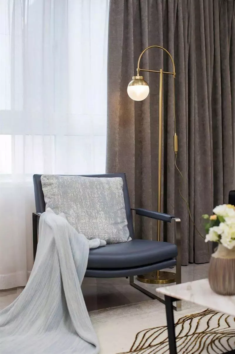 Gold Finish Large Floor Lamp 3D model_0