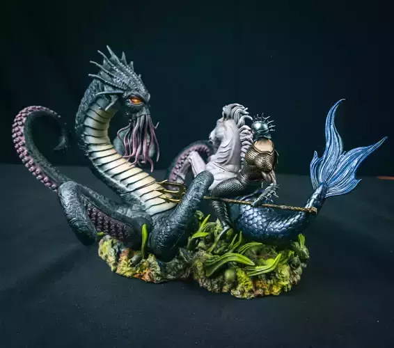 Epic Fishman And Octopus 3D Print Model 