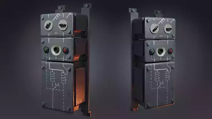The electrical box - Game ready Low-poly 3D model