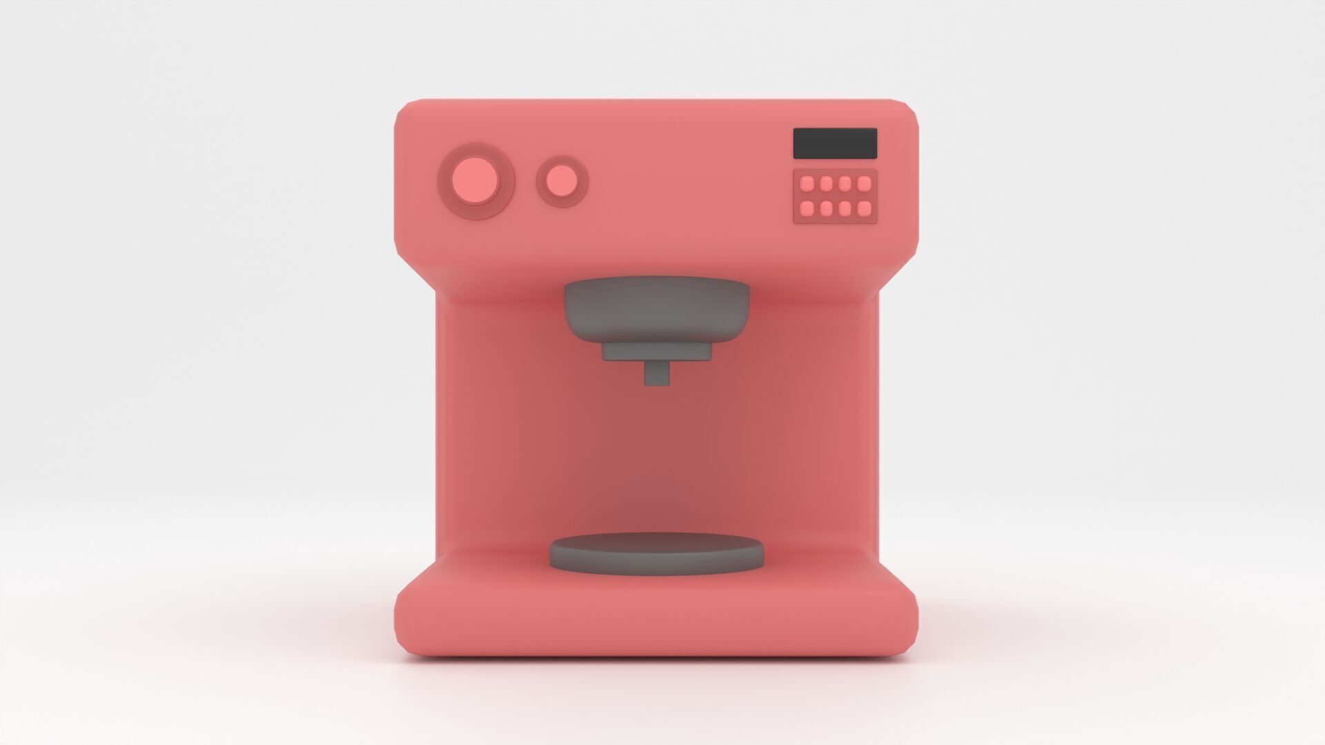 Coffee Maker 3D cartoon Model Low-poly 3D model_2