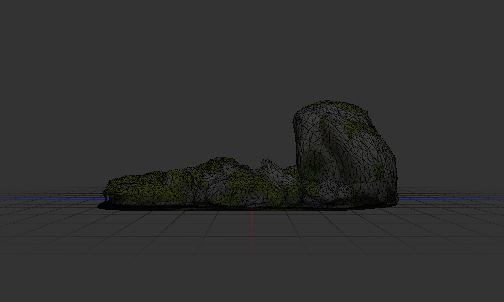 Algae covered rocks  in a stream 3D model_5