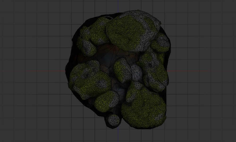 Algae covered rocks  in a stream 3D model_1